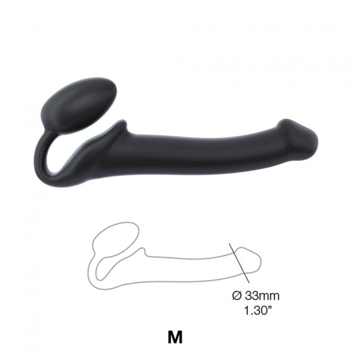 Dildo Strapless - Strap-on-me Semi Realistic Black - obrazek 3
