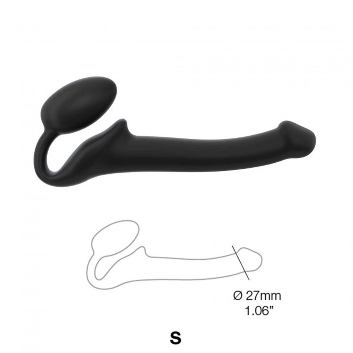 Dildo Strapless - Strap-on-me Semi Realistic Black - obrazek 2