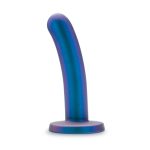 Niebieskie, brokatowe dildo z okrągłą podstawą